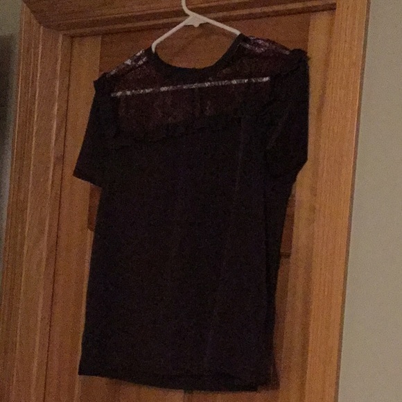 NWT French Connection Lace Yoke Burgundy Top Small - Picture 5 of 8